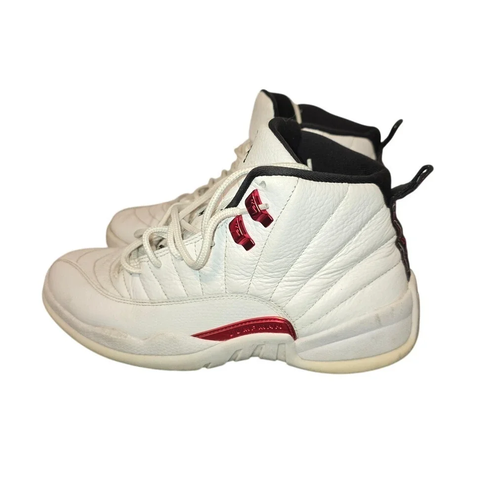 Jordan 12‎ Retro Twist White Red Leather Basketball Shoes CT8013-106 Size 9